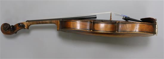 An English violin, by Whitaker, London violin, late 18th century,